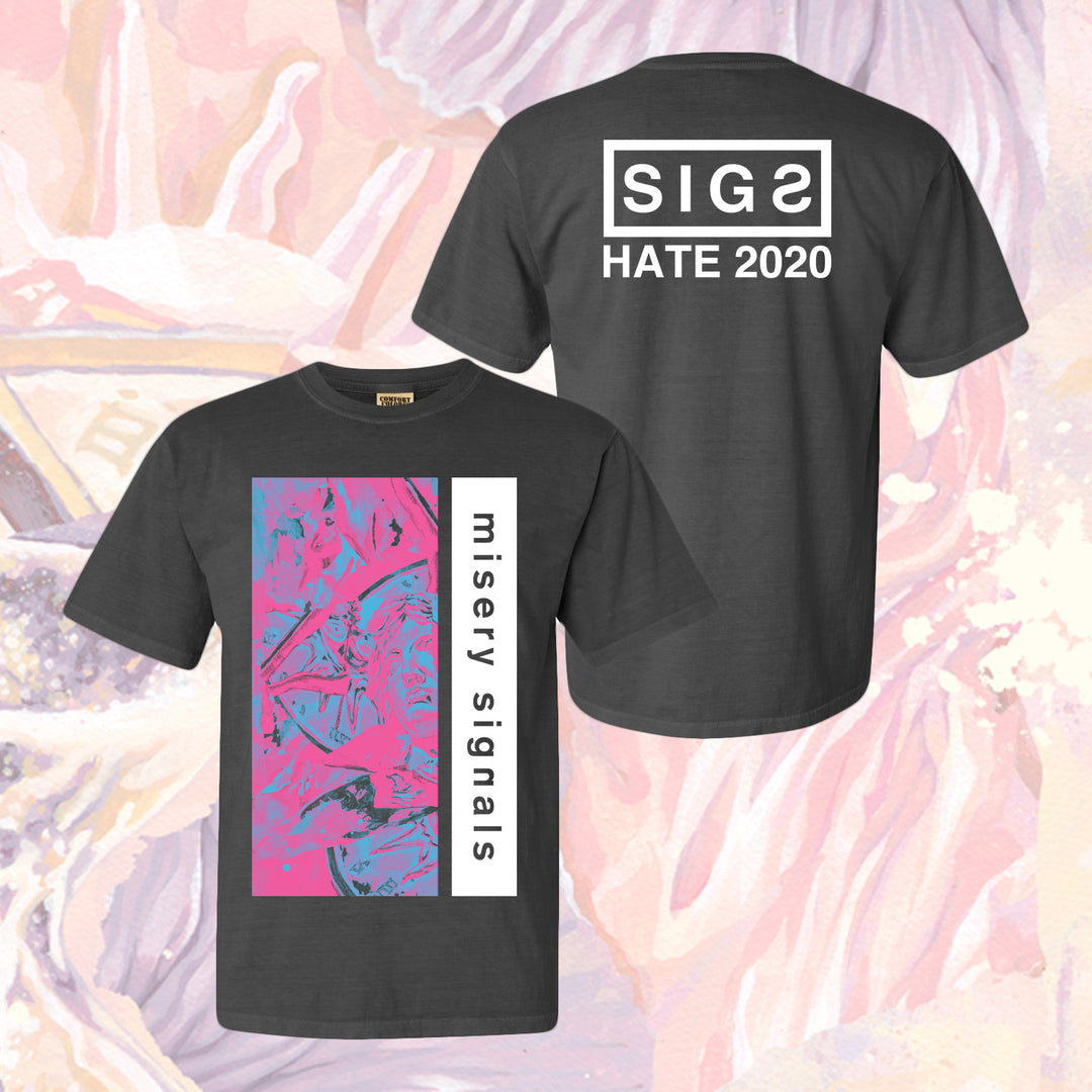 misery signals Hate 2020 Black Tee front and back